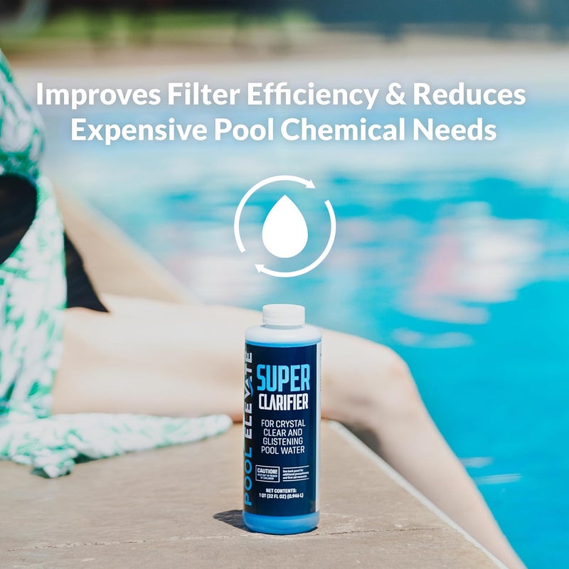 POOL ELEVATE Pool Clarifier Ultimate Clarity Booster - Pool Clarifier for Crystal Clear Water, Fast Acting & Long Lasting, Reduces Cloudiness & Enhances Filter Performance, Safe for All Pools, 32 oz Pack of 2 - Image 2